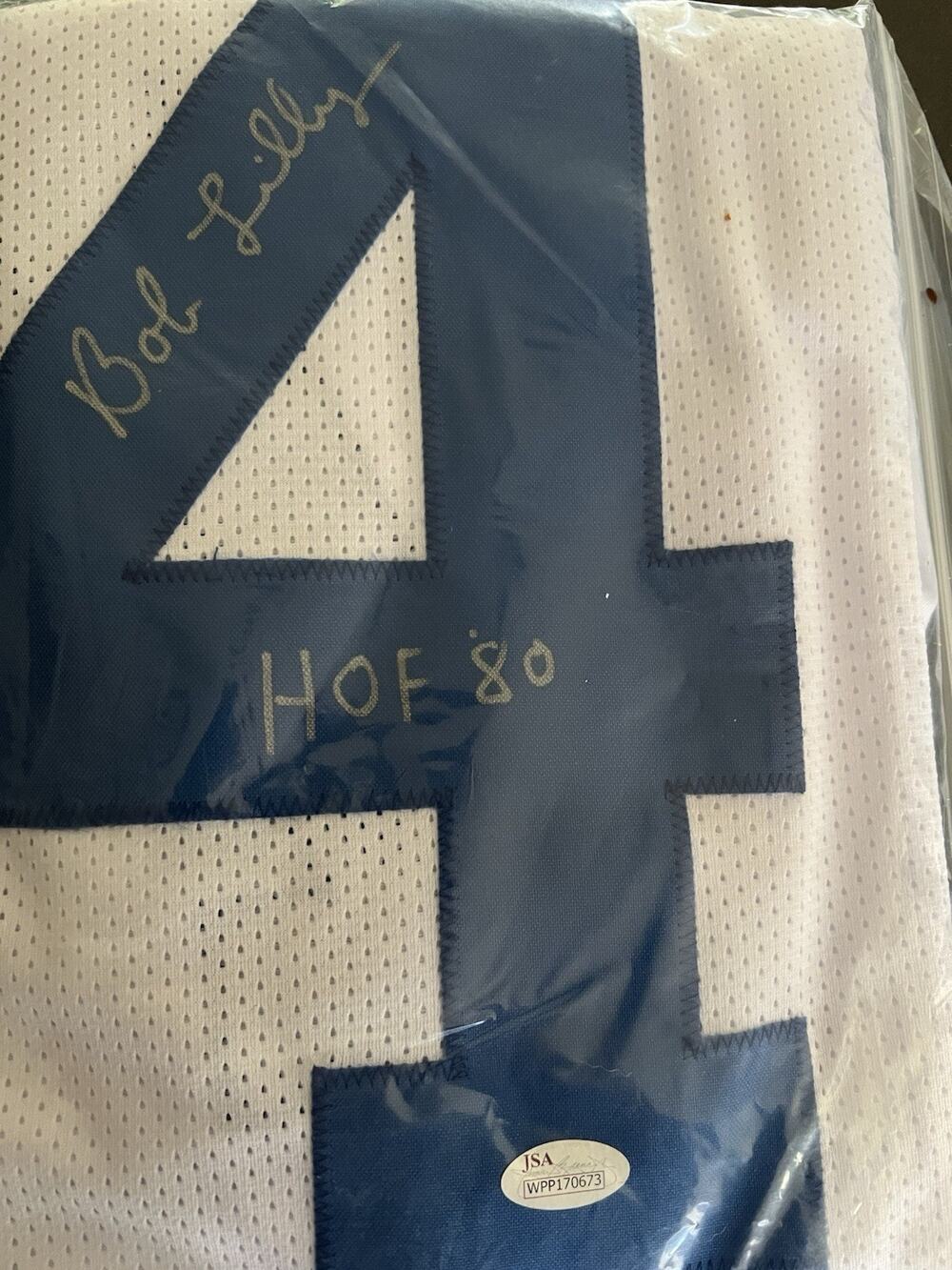 BOB LILLY AUTOGRAPH SIGNED DALLAS COWBOYS REPLICA JERSEY ADULT XL COA